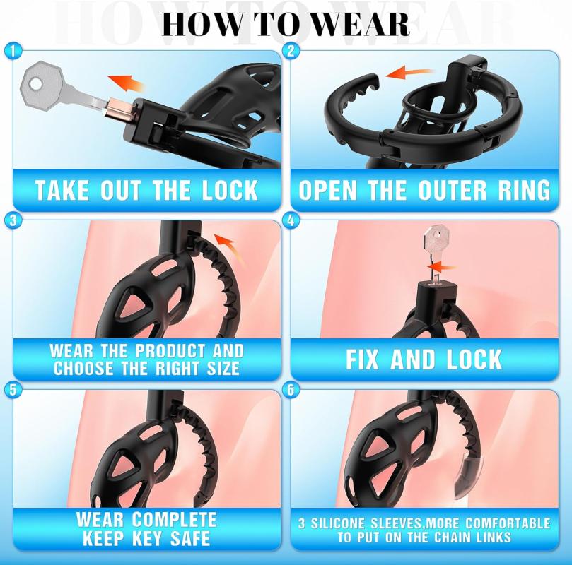 قفص للقضيب القابل للتعديل – تصميم خفيف و8 أحجام حلقات للراحة المثالية